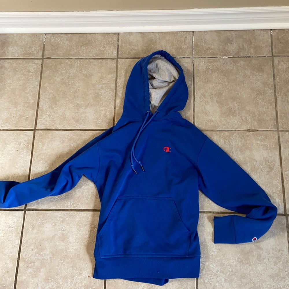 Small blue champion hoodie